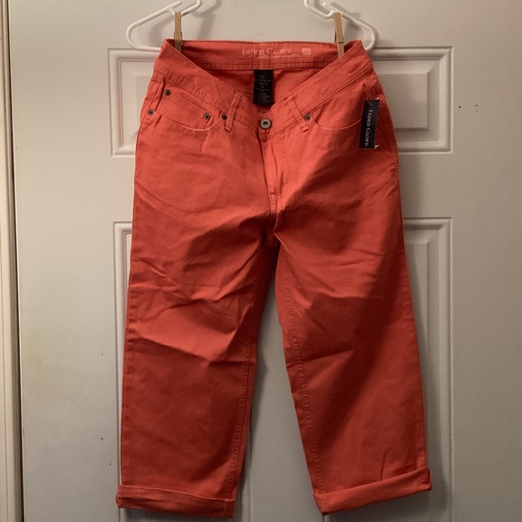 Women’s NEW Faded Glory Capris Capri Size 10 Coral - Picture 1 of 6